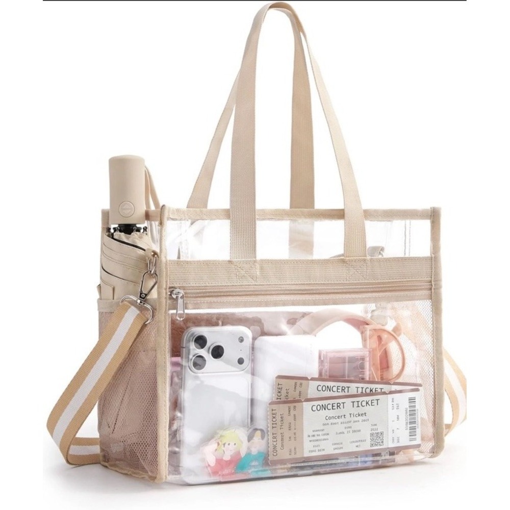 NEW Clear Stadium Tote Bag 12x6x12 Approved Transparent Women